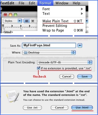 Screen captures from Mac TextEdit